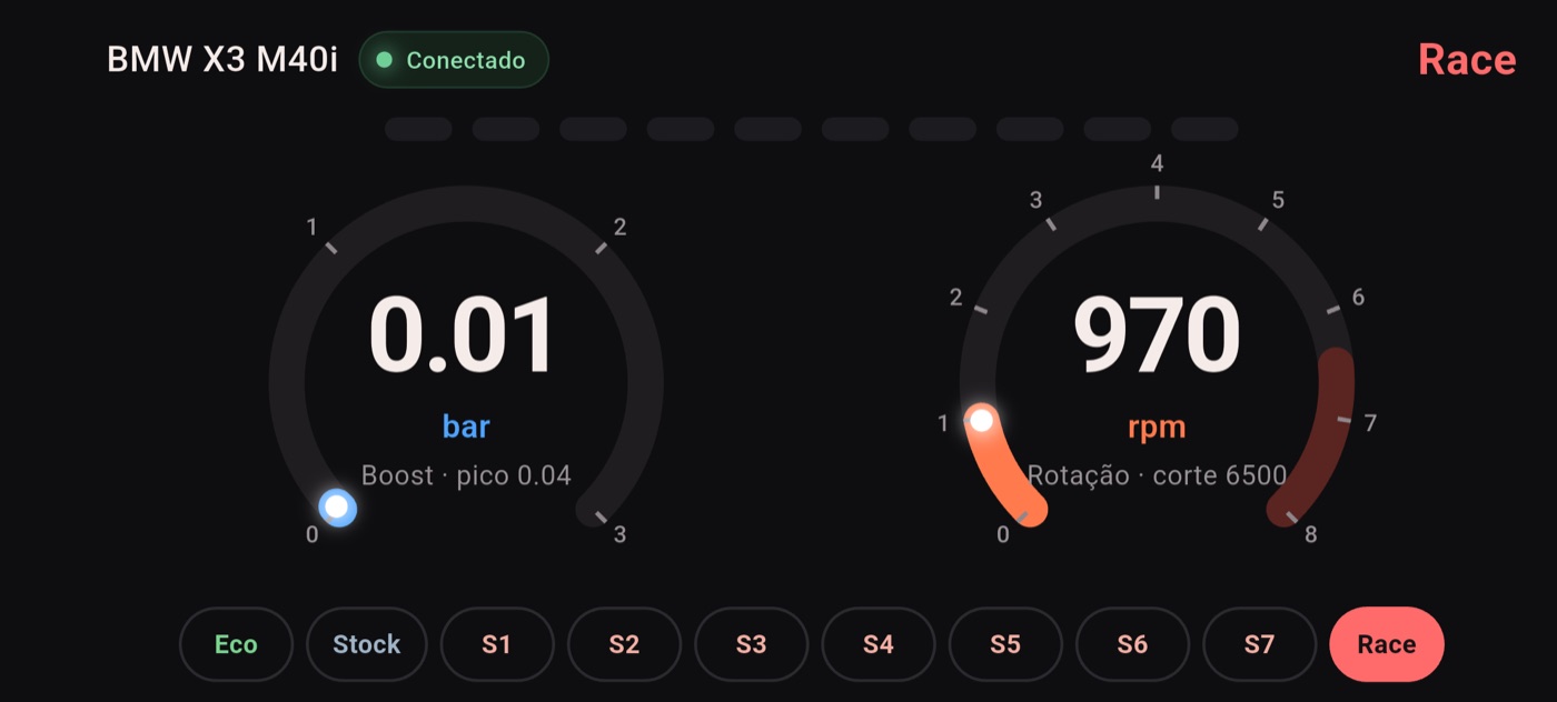App novo em modo paisagem